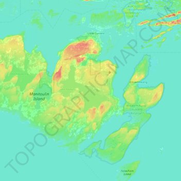 Tin Can Island topographic map, elevation, terrain