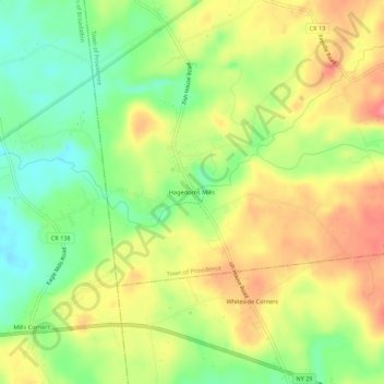 Hagedorns Mills topographic map, elevation, terrain
