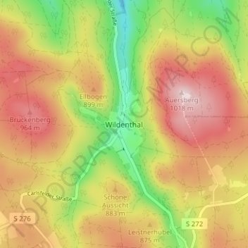 Wildenthal topographic map, elevation, terrain