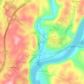 Laneville topographic map, elevation, terrain