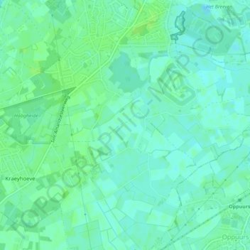 't Hoogste topographic map, elevation, terrain