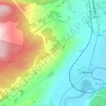 Dunmore topographic map, elevation, terrain