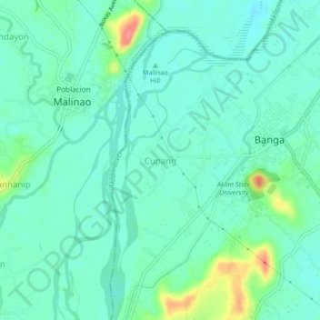 Cupang topographic map, elevation, terrain