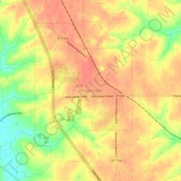 Pleasantville topographic map, elevation, terrain