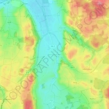 Bertoldshofen topographic map, elevation, terrain