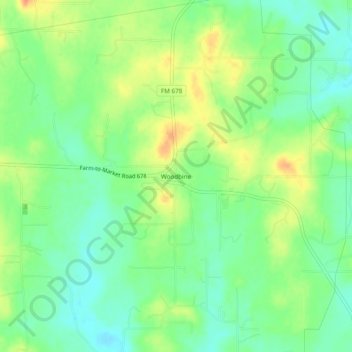 Woodbine topographic map, elevation, terrain
