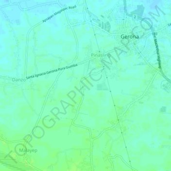 Pinasling topographic map, elevation, terrain