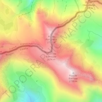 Soum de Barroude topographic map, elevation, terrain