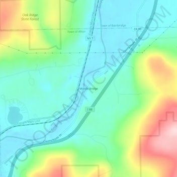 Middle Bridge topographic map, elevation, terrain