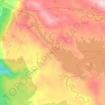 Lewin topographic map, elevation, terrain