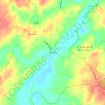 Trents Mill topographic map, elevation, terrain