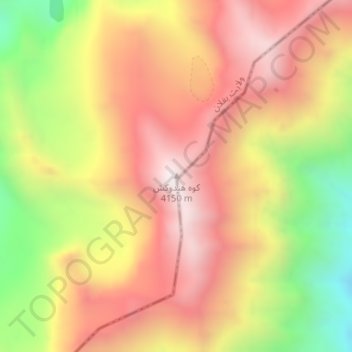 Koh-e Hindukush topographic map, elevation, terrain