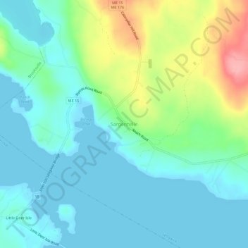 Sargentville topographic map, elevation, terrain