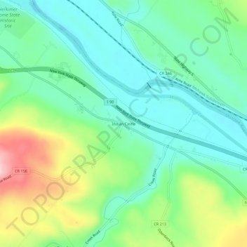 Indian Castle topographic map, elevation, terrain