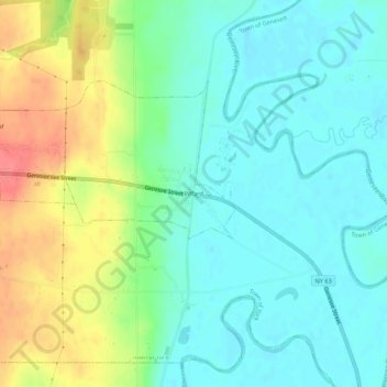 Piffard topographic map, elevation, terrain