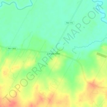 Canada Verde topographic map, elevation, terrain