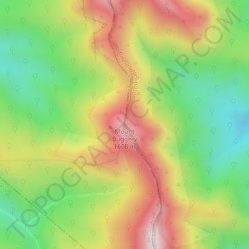 Mount Buggery topographic map, elevation, terrain