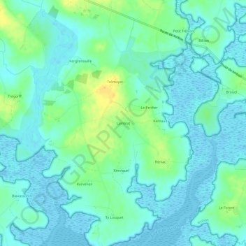 Lamblat topographic map, elevation, terrain