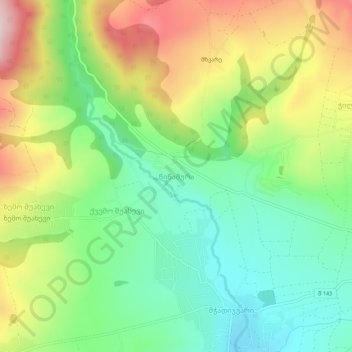 Tsitsamura topographic map, elevation, terrain