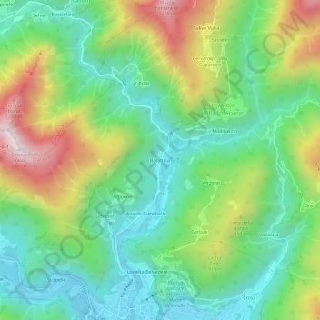 Barattina topographic map, elevation, terrain