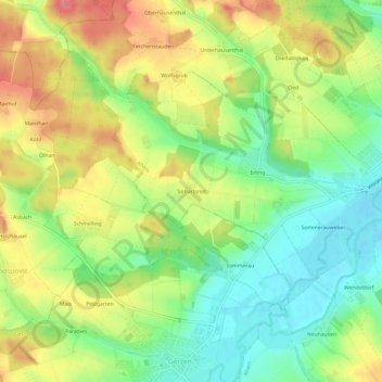 Sichartsreit topographic map, elevation, terrain