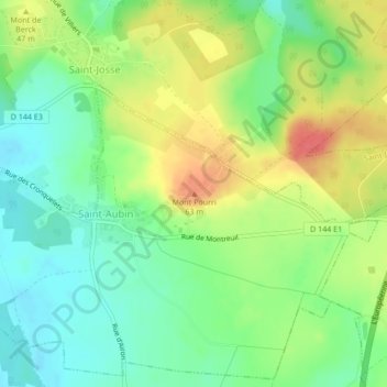 Mont Pourri topographic map, elevation, terrain