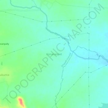 Konaraopet topographic map, elevation, terrain
