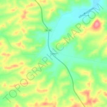 Chamber topographic map, elevation, terrain