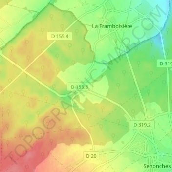 Tardais topographic map, elevation, terrain