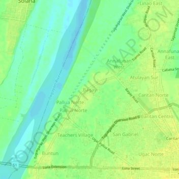 Bagay topographic map, elevation, terrain