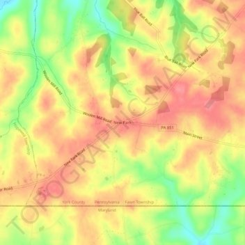 New Park topographic map, elevation, terrain