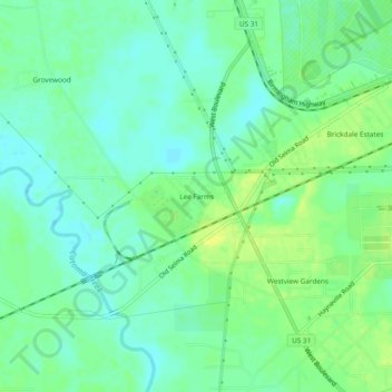 Lee Farms topographic map, elevation, terrain