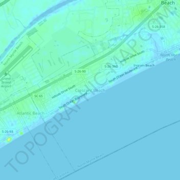 Crescent Beach topographic map, elevation, terrain
