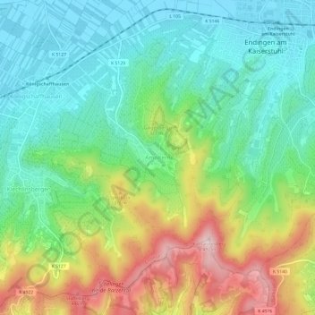 Amoltern topographic map, elevation, terrain