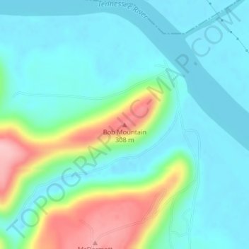 Bob Mountain topographic map, elevation, terrain