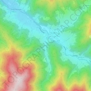 Ettersbach topographic map, elevation, terrain