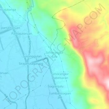 Simorangkir julu topographic map, elevation, terrain