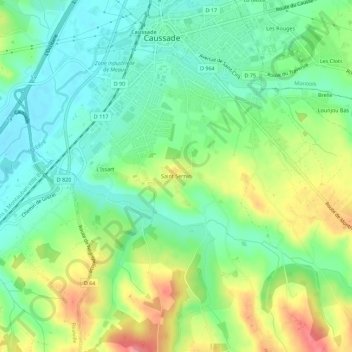 Saint Sernin topographic map, elevation, terrain