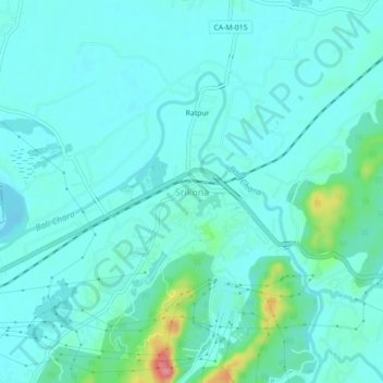 Srikona topographic map, elevation, terrain