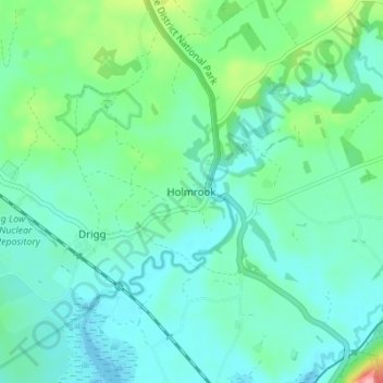 Holmrook topographic map, elevation, terrain