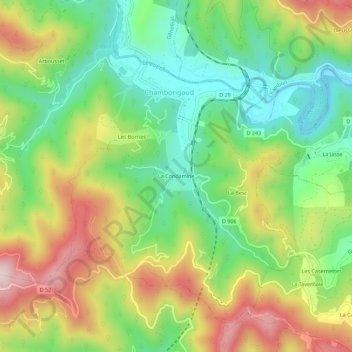 La Condamine topographic map, elevation, terrain
