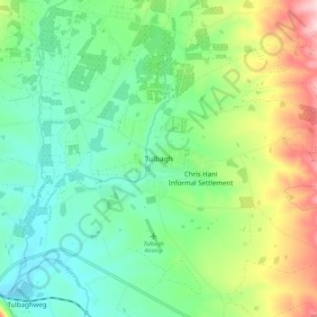 Tulbagh topographic map, elevation, terrain