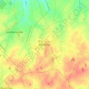 Merdorp topographic map, elevation, terrain