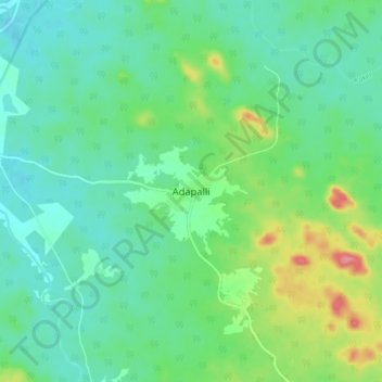 Adapalli topographic map, elevation, terrain