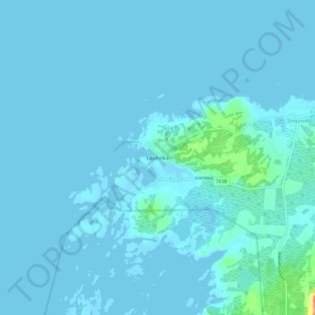 Laukvika topographic map, elevation, terrain