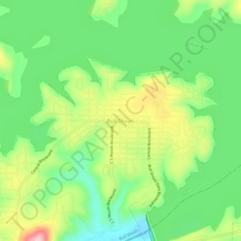 Bull Shoals topographic map, elevation, terrain