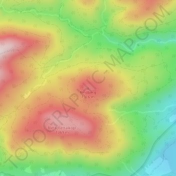 Rindberg topographic map, elevation, terrain