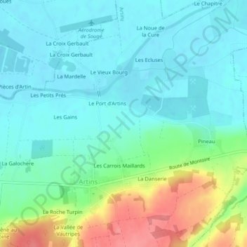Les Boussets topographic map, elevation, terrain