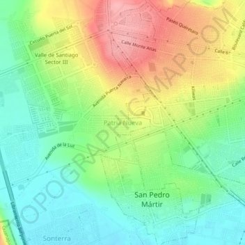 Patria Nueva topographic map, elevation, terrain