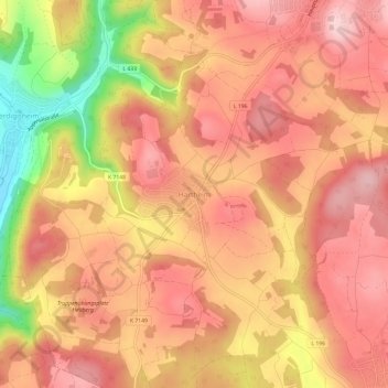 Hartheim topographic map, elevation, terrain